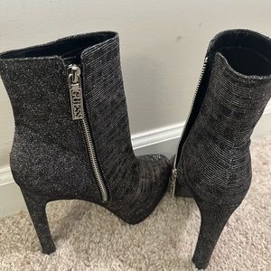 Black & silver booties (bling)
